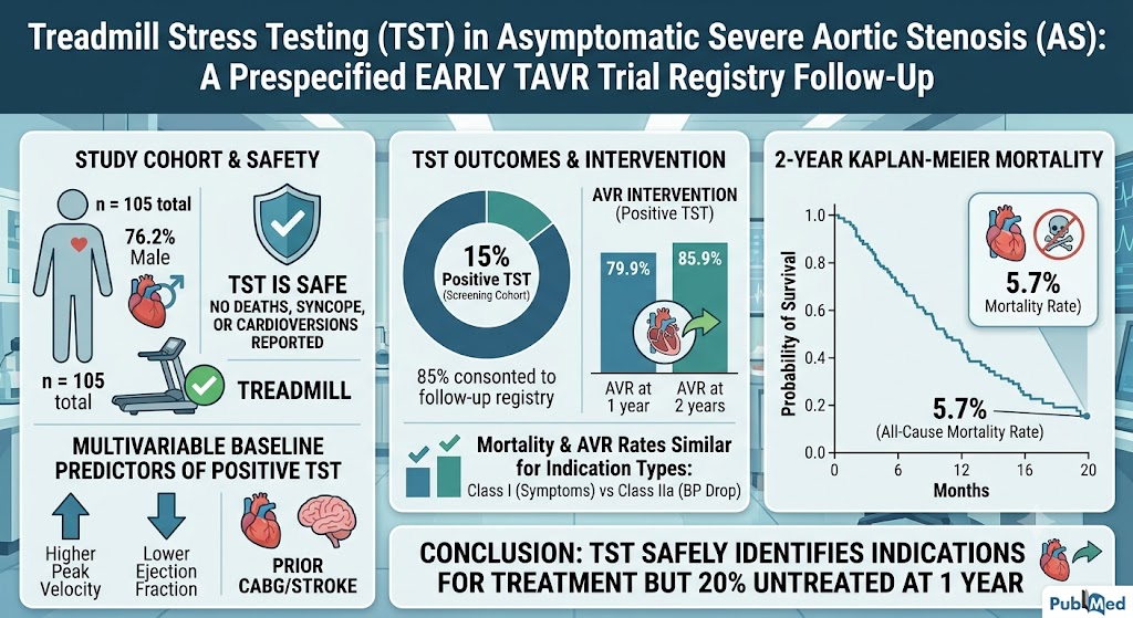 Treadmill Stress Test Identifies Symptoms in 15% of Asymptomatic Severe Aortic Stenosis Patients, but One in Five Remain Untreated at One Year