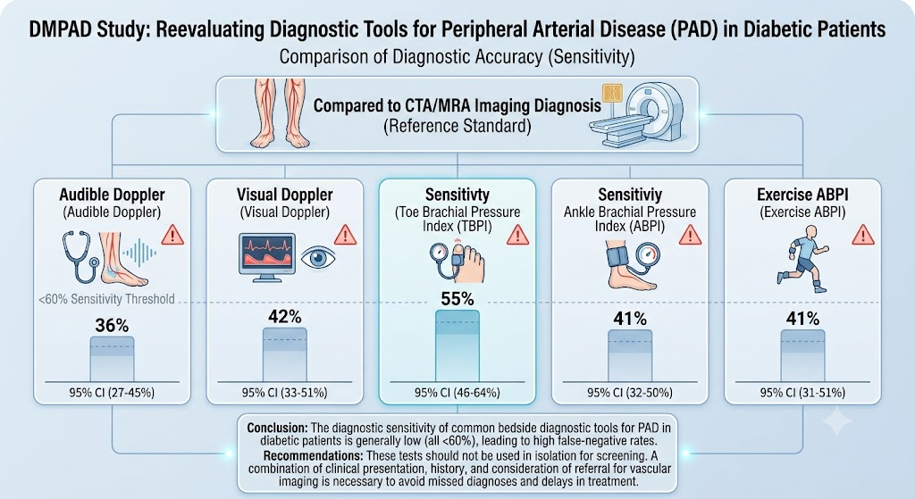 Reassessing Diagnostic Tools for Peripheral Arterial Disease in Diabetes: Insights from the DMPAD Study