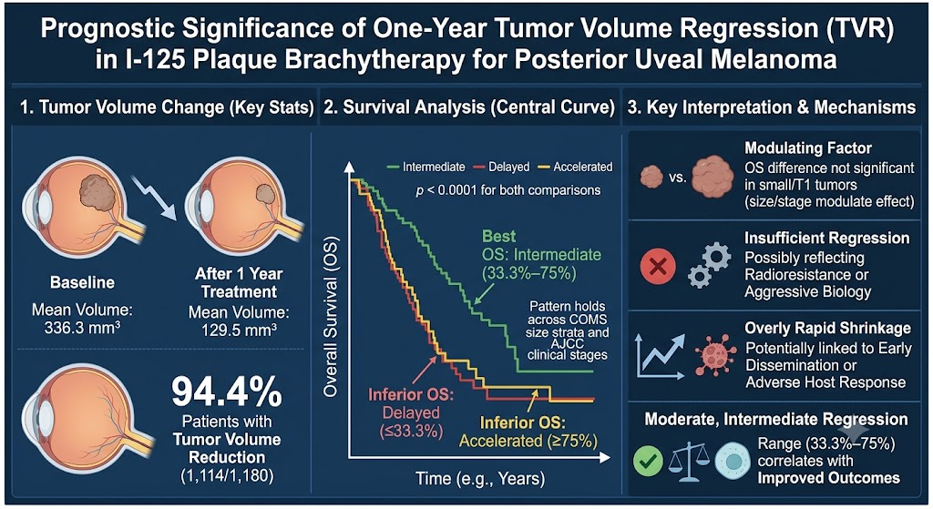 One-Year Tumor Volume Regression as a Predictor of Survival in I-125 Plaque Brachytherapy for Posterior Uveal Melanoma