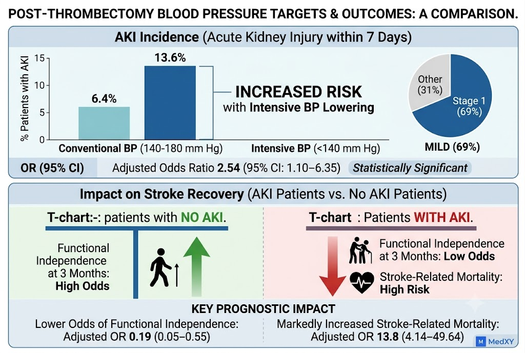 Balancing Blood Pressure After Endovascular Thrombectomy: Risks of Acute Kidney Injury and Impact on Stroke Recovery
