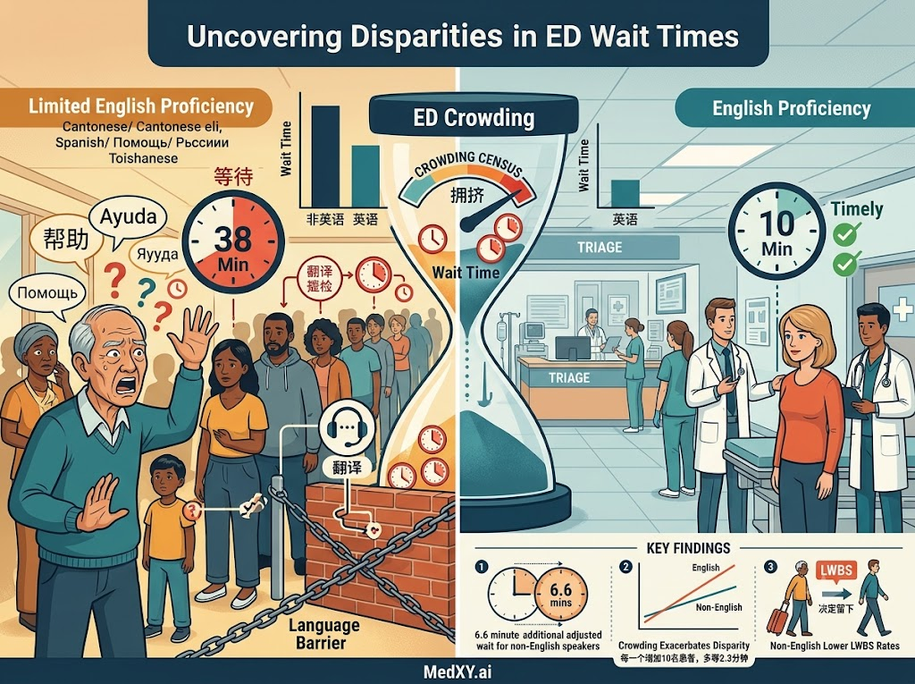 Language Barriers and Emergency Department Crowding: Uncovering Disparities in Wait Times at an Academic Medical Center