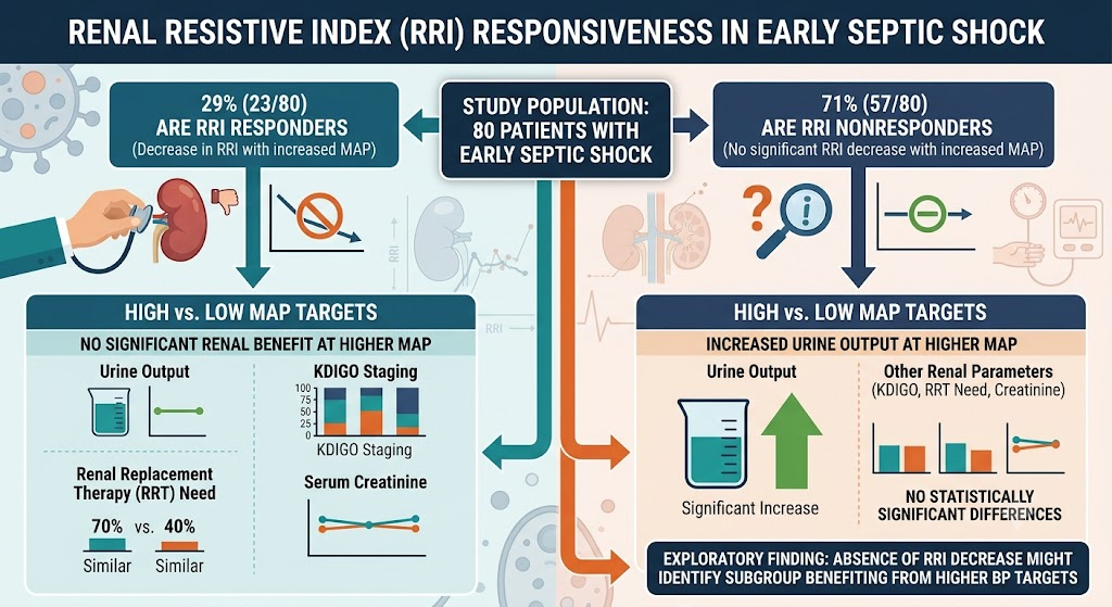 Evaluating Renal Resistive Index Responsiveness to MAP Targets in Early Septic Shock: Clinical Implications and Physiologic Insights
