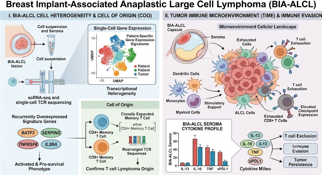 Breast Implant-Associated Anaplastic Large Cell Lymphoma: Insights into Cellular Diversity, Immune Suppression, and Therapeutic Opportunities