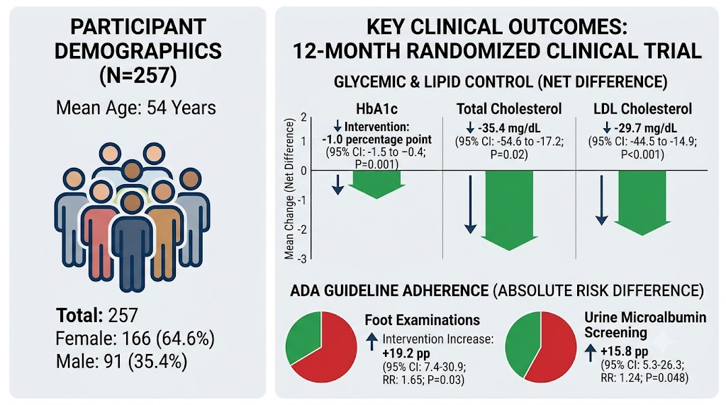 Structured Telehealth Community Health Worker-Clinician Feedback and Diabetes Outcomes: A Randomized Clinical Trial