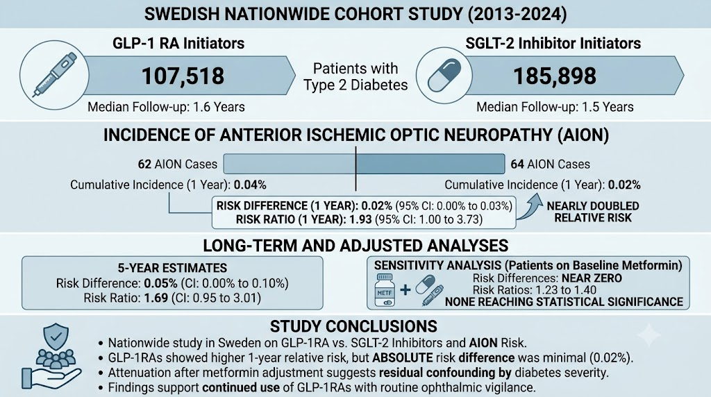 Evaluating the Risk of Anterior Ischemic Optic Neuropathy with GLP-1 Receptor Agonists in Type 2 Diabetes: Insights from a Swedish Nationwide Cohort Study