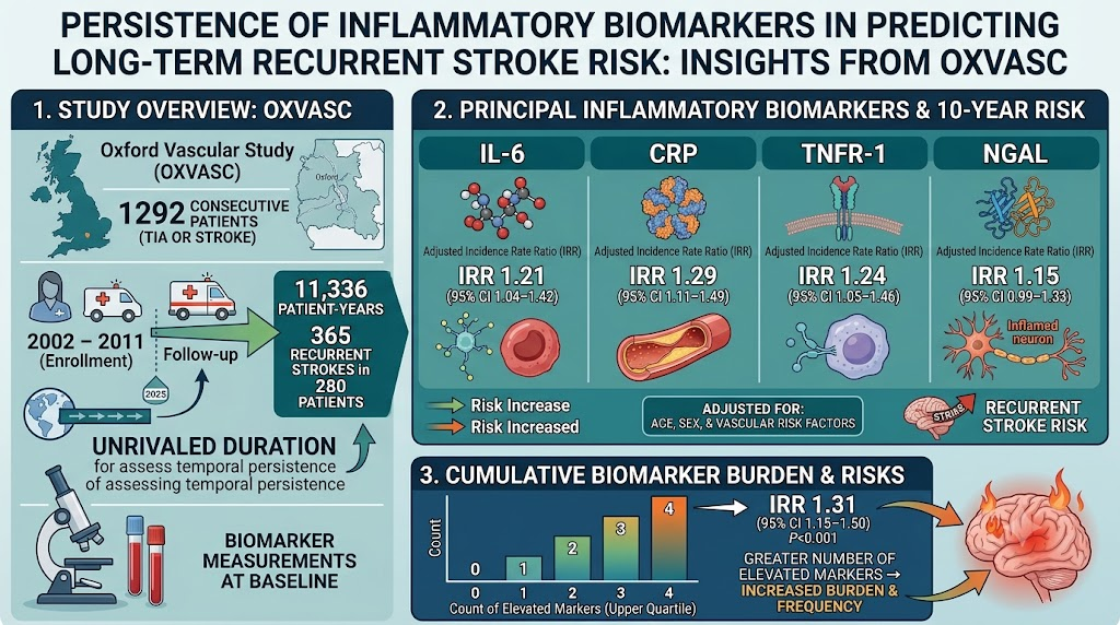 Persistence of Blood Inflammatory Biomarkers as Predictors of Long-Term Recurrent Stroke Risk: Insights From the Oxford Vascular Study
