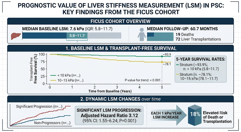 Liver Stiffness Measurements as Prognostic Tools in Primary Sclerosing Cholangitis: Insights from the Prospective FICUS Cohort