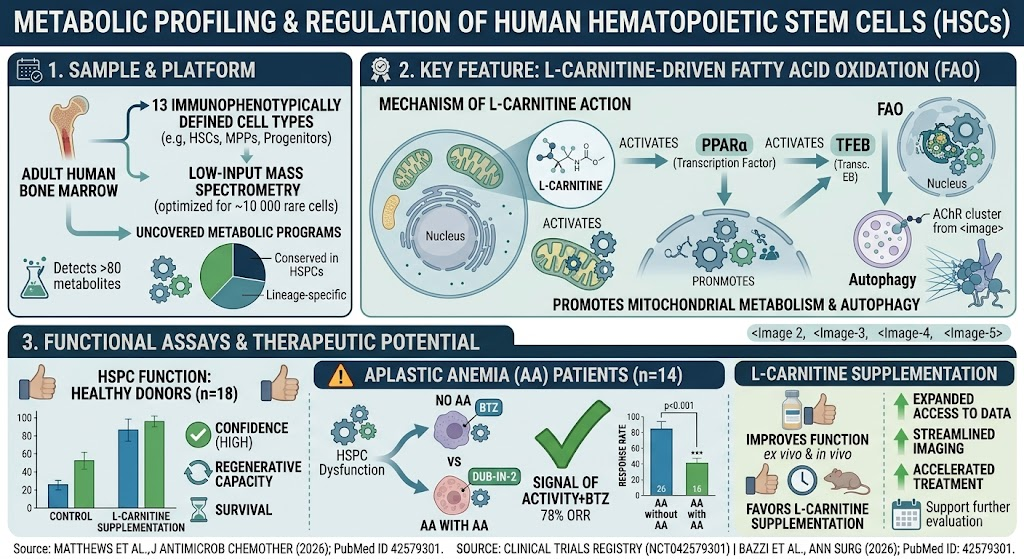 Metabolic Regulation of Human Hematopoietic Stem and Progenitor Cell Regeneration by l-Carnitine: Mechanistic Insights and Therapeutic Implications