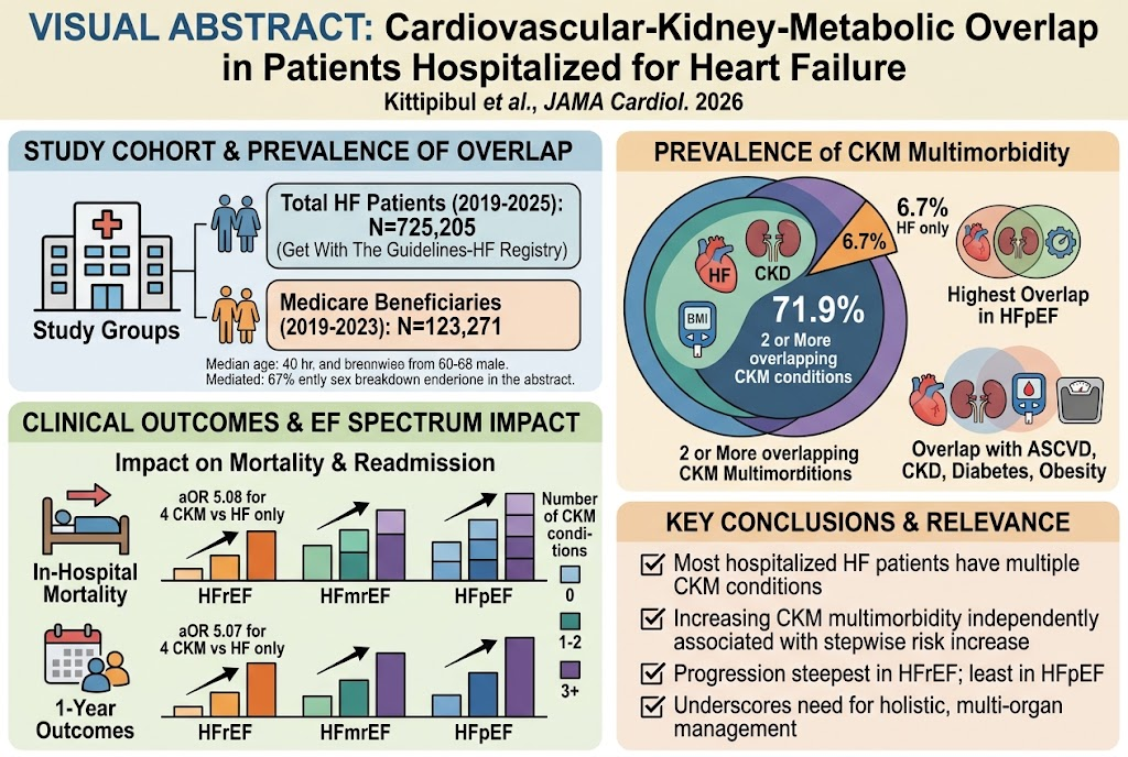 Cardiovascular-Kidney-Metabolic Multimorbidity in Heart Failure: Prevalence, Prognostic Impact, and Clinical Implications Across Ejection Fraction Phenotypes