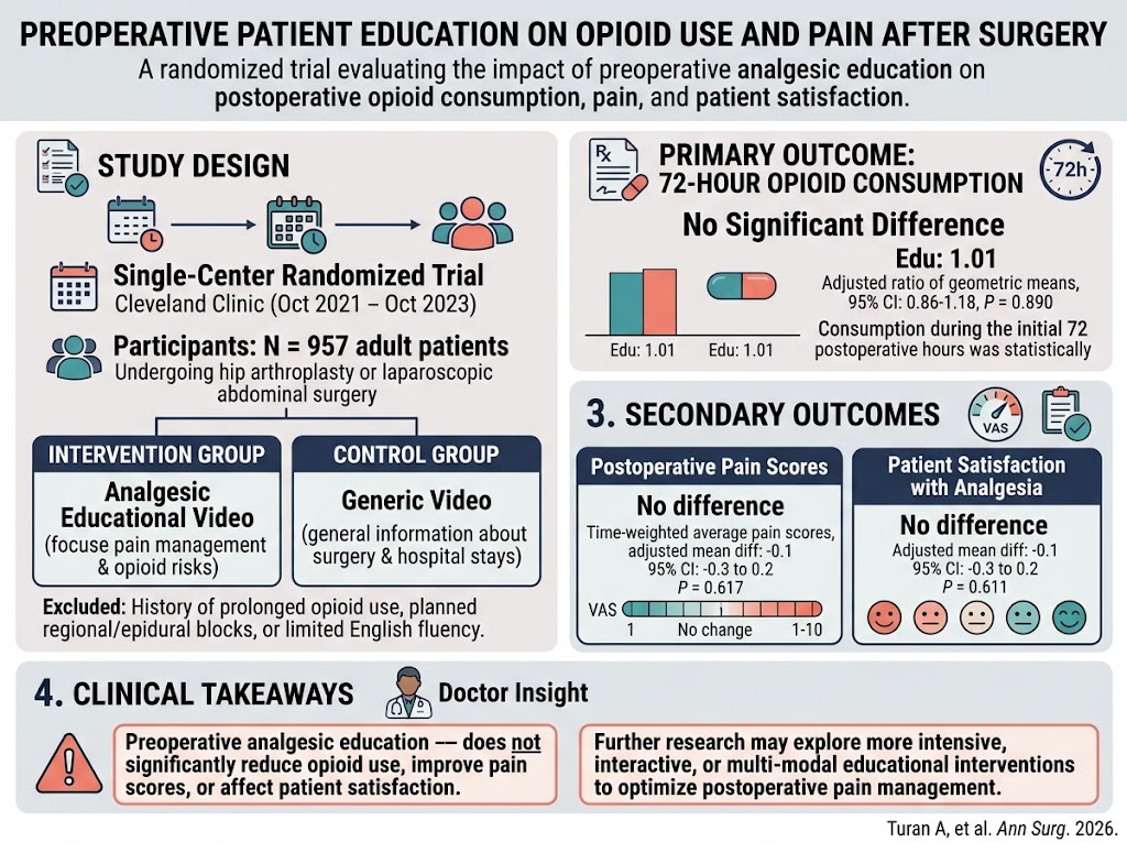 Evaluating the Effectiveness of Preoperative Patient Education on Opioid Use and Postoperative Pain Management: Insights from a Randomized Trial