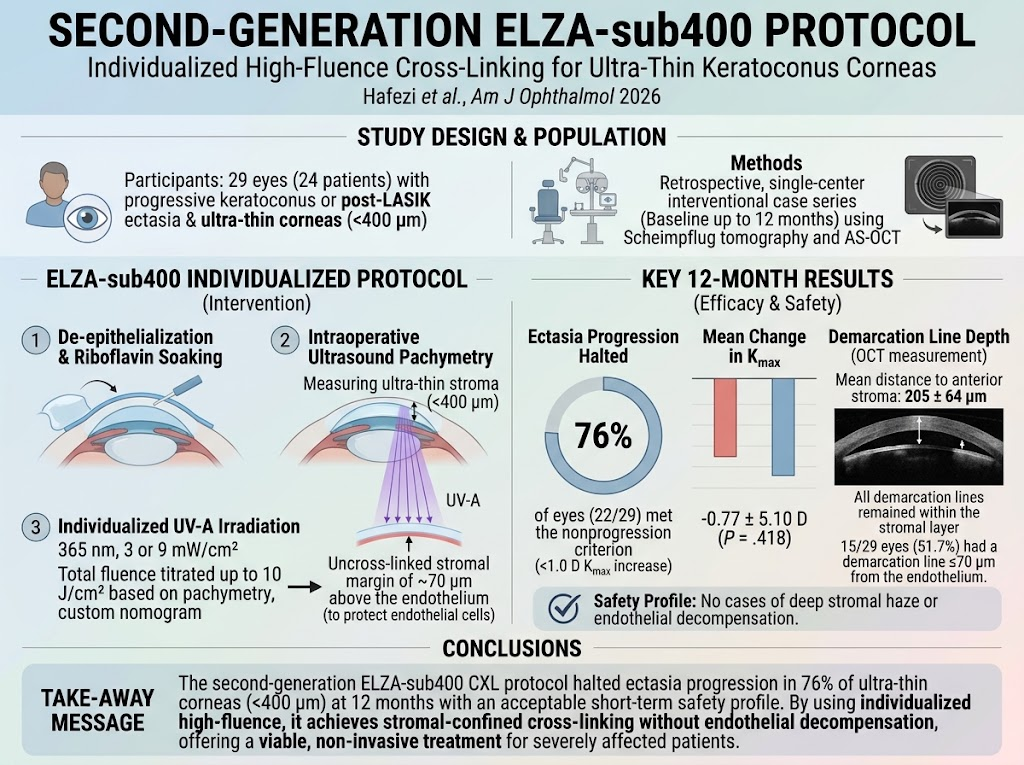 超薄圆锥角膜的个体化高能量角膜交联：ELZA-sub400 方案带来的启示