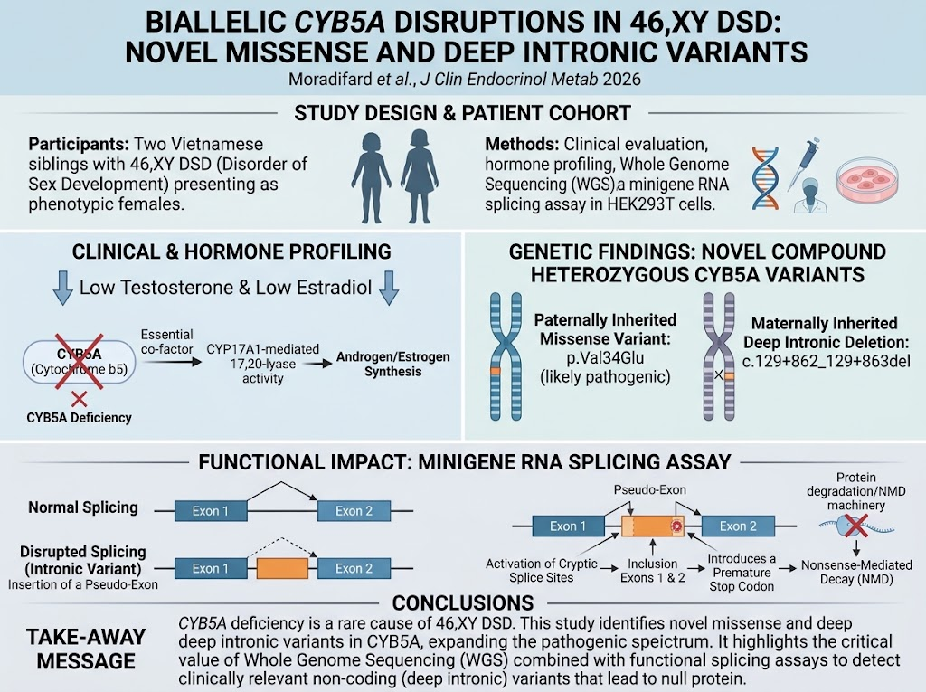Biallelic CYB5A Disruptions in 46, XY Disorders of Sex Development: Novel Missense and Deep Intronic Variants in Two Vietnamese Siblings
