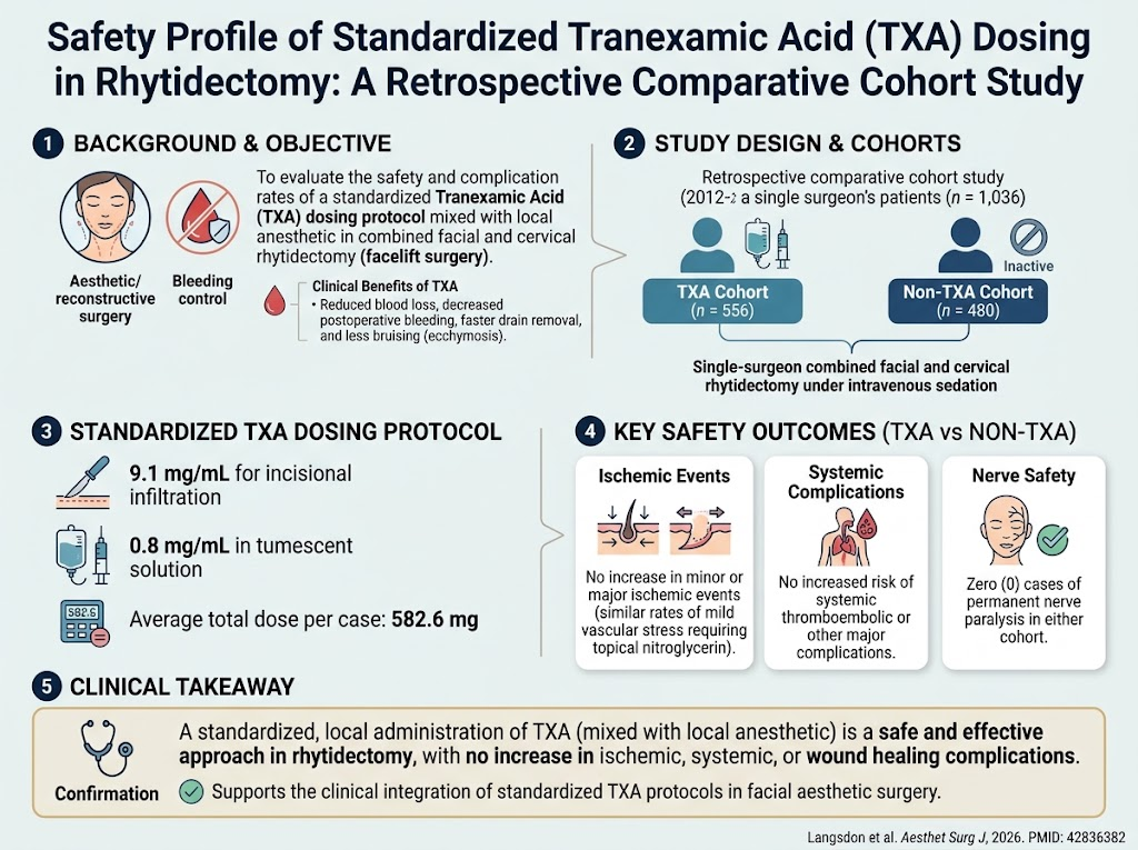 Evaluating the Safety of Standardized Tranexamic Acid Dosage in Facelift Surgery: Insights from a Large Retrospective Cohort