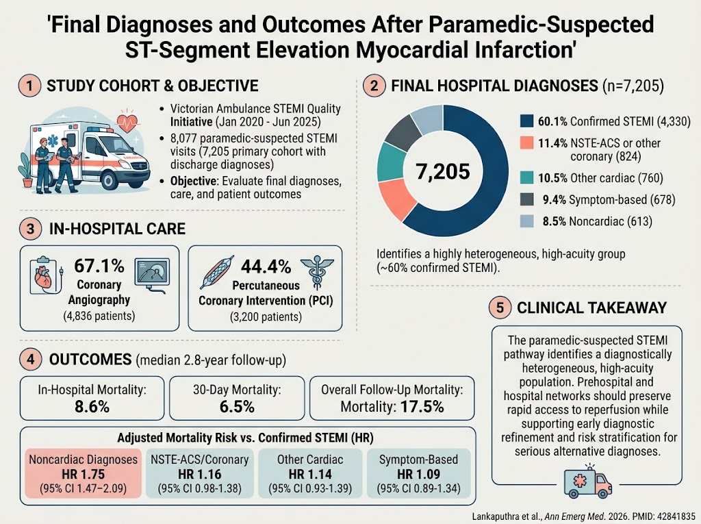 Outcomes and Diagnostic Spectrum of Paramedic-Suspected STEMI: Insights from a Statewide Registry