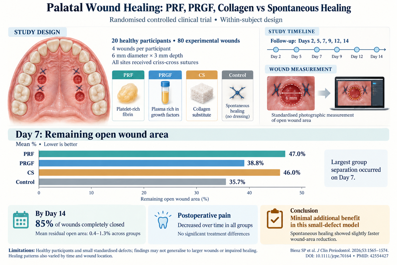 Comparative Efficacy of PRF, PRGF, Collagen Substitute, and Spontaneous Healing in Palatal Wound Closure: Insights from a Randomised Controlled Trial