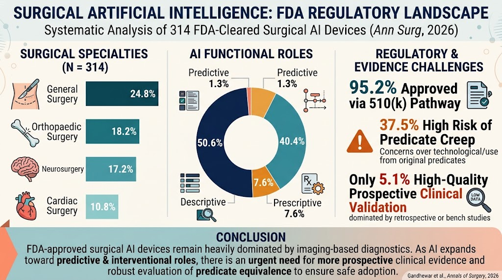 FDA 批准外科 AI 器械全景：创新进展、证据基础与监管挑战