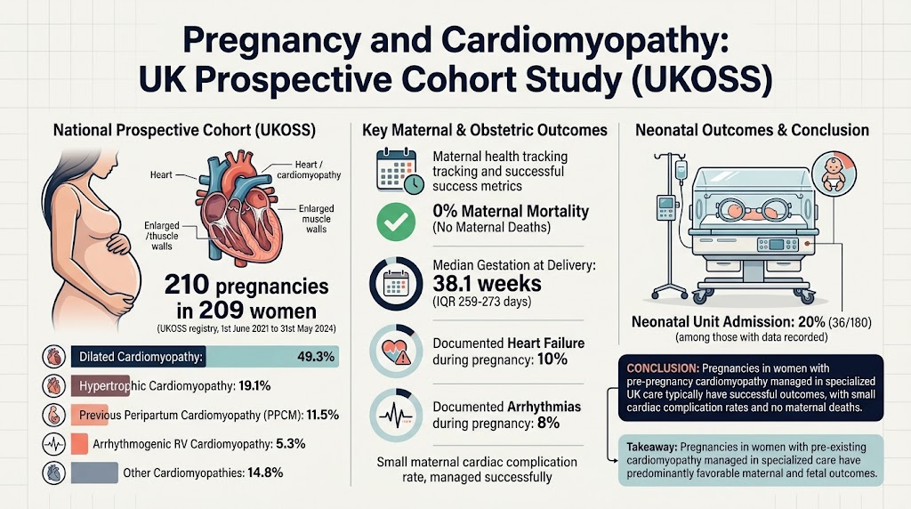 既存心筋症を有する女性の妊娠転帰：英国前向きコホート研究からみた知見