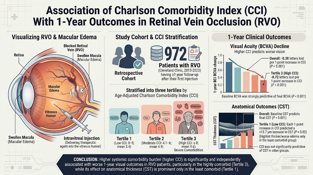 Charlson Comorbidity Index as a Predictor of Visual Outcomes in Retinal Vein Occlusion-Related Macular Edema: Insights from a Decade-Long Cohort Study