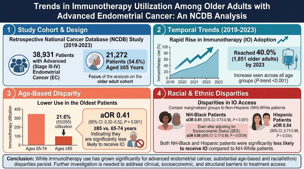 Disparities in Immunotherapy Use for Advanced Endometrial Cancer Among Older Adults: Insights from NCDB Analysis