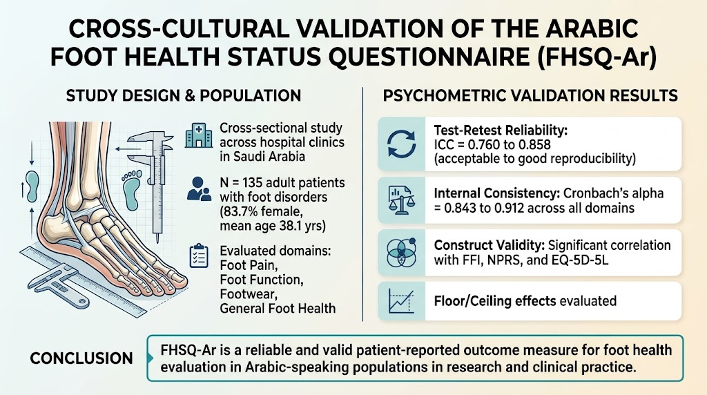 Validating the Arabic Foot Health Status Questionnaire: A Reliable Tool for Clinical and Research Use