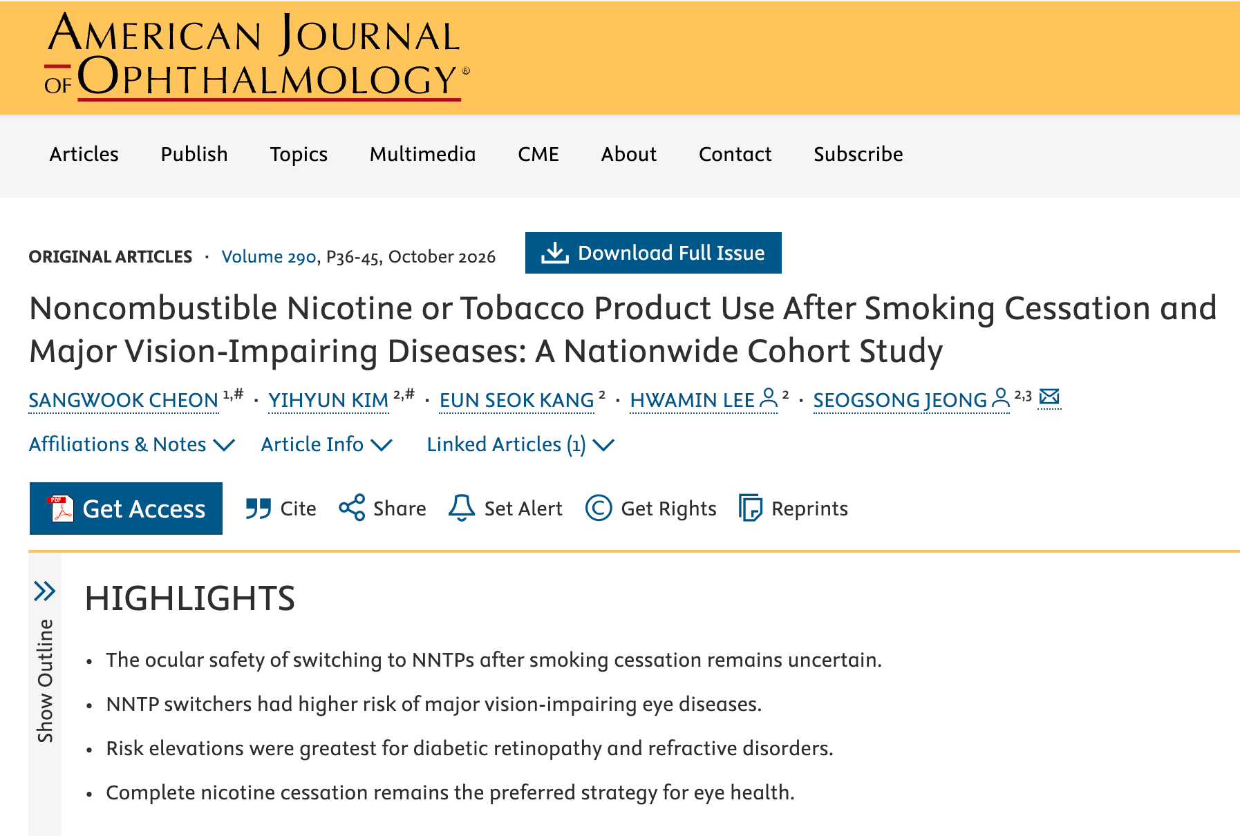 Việc chuyển sang sử dụng các sản phẩm nicotine hoặc thuốc lá không qua quá trình đốt cháy sau khi bỏ thuốc lá có thể bảo vệ đôi mắt hay không?