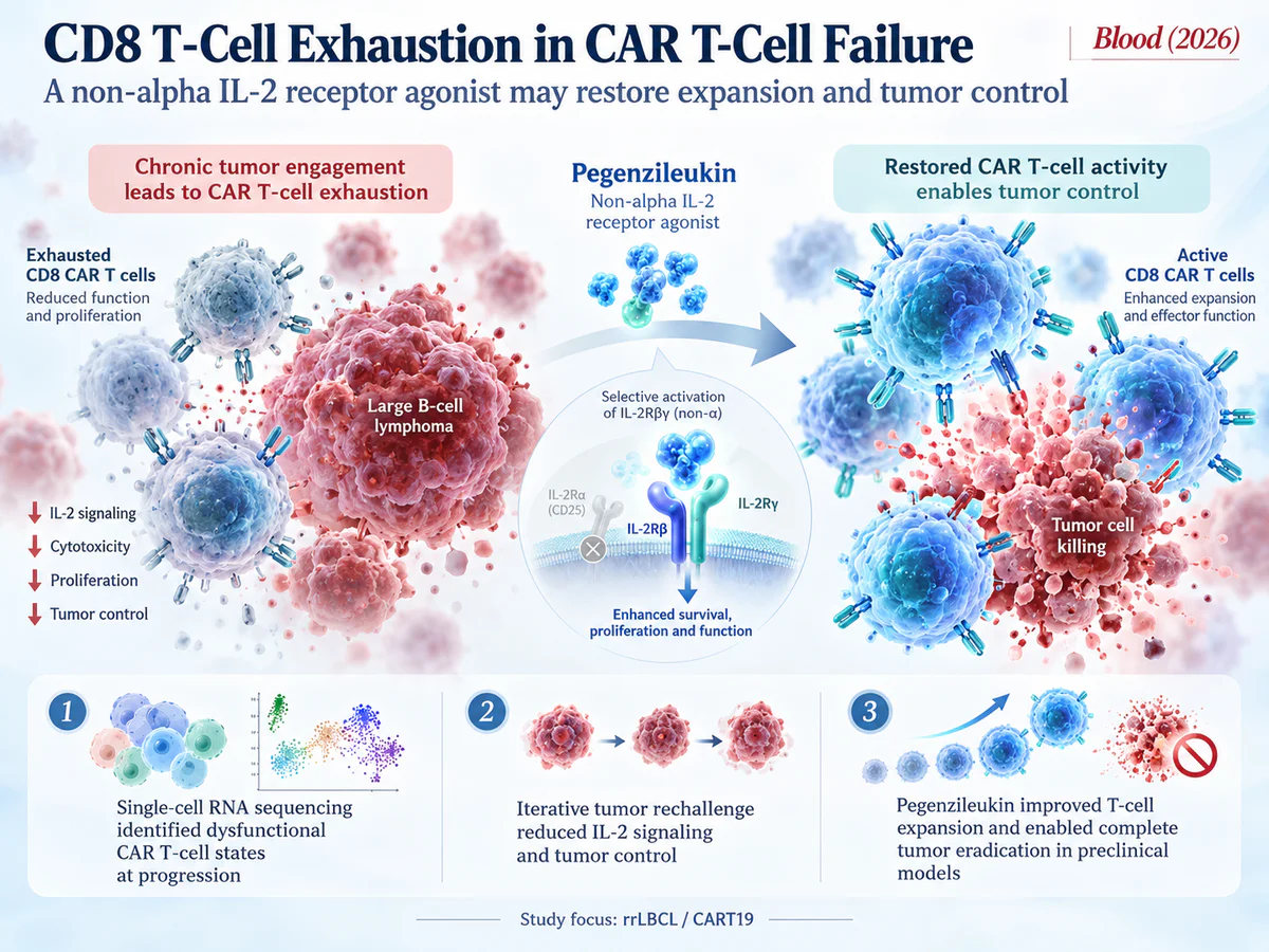 缓解 CD8 T 细胞耗竭：克服大 B 细胞淋巴瘤中 CAR T 细胞治疗失败的新策略