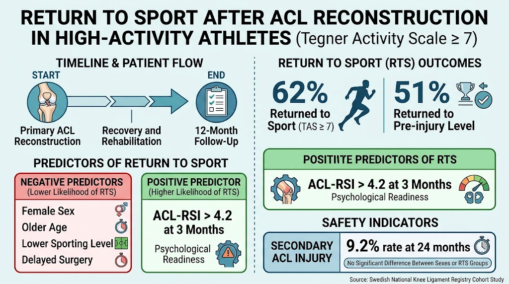 ACL重建后重返运动：来自瑞典全国高活动运动员队列的研究洞见