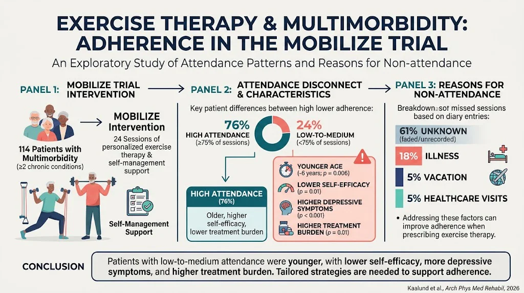 Non-Attendance in Exercise Therapy Among Multimorbid Patients: Insights from the MOBILIZE Trial